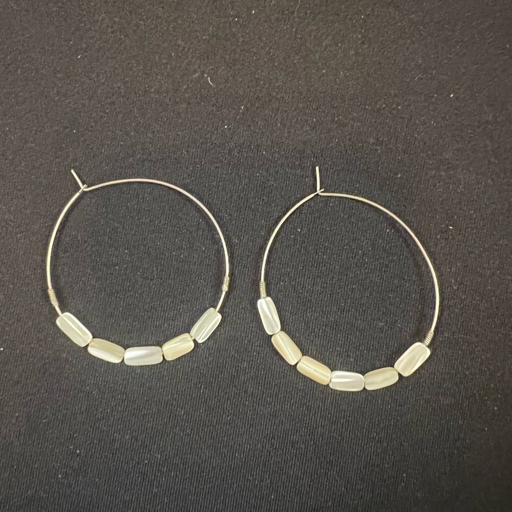 Shell Bead Hoop Earrings